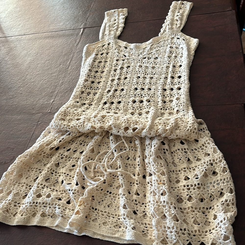 Vince Crochet Sleeveless Dress Sundress with detachable Slip size M